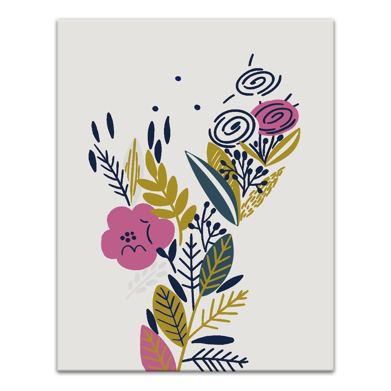 Funky Multi-Color Floral II 11" x 14" Canvas Wall Art